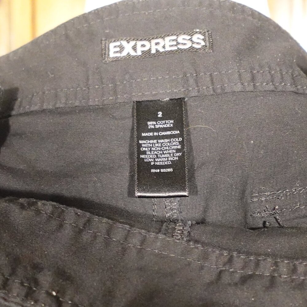 Express Black Mini Button Shorts-2 - image 8